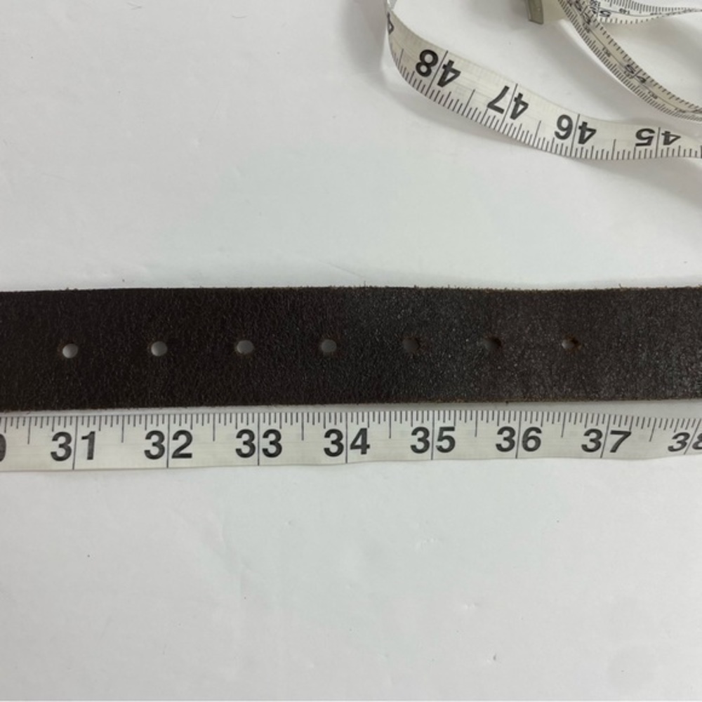 Dark Brown Leather Belt Perforated Starburst - Picture 11 of 12